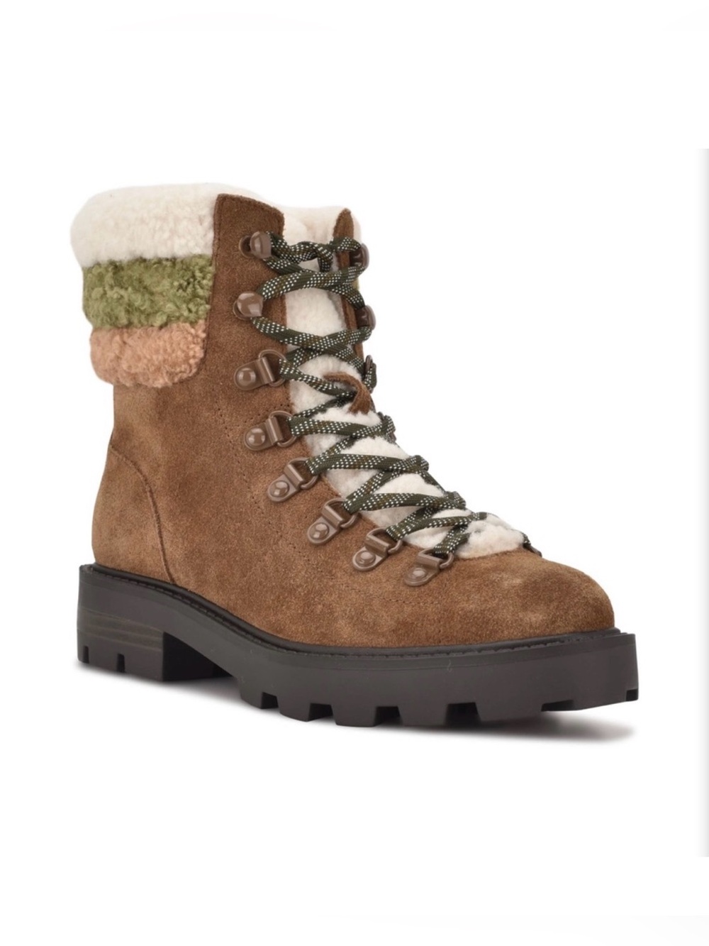 Nine West Rina Suede Brown Women’s Hiker Boots Size 7.5 NEW